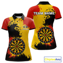 Load image into Gallery viewer, Colorful Grunge Pattern &amp; Dartboard, Darts Team Shirt For Women – Customizable Name NYN0388