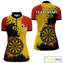 Load image into Gallery viewer, Colorful Grunge Pattern &amp; Dartboard, Darts Team Shirt For Women – Customizable Name NYN0388