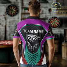 Load image into Gallery viewer, Colorful Darts Team Shirt For Men With Dripping Dartboard - Customizable Name NYN0391