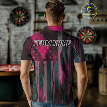 Load image into Gallery viewer, American Flag Eagle Dartboard Men's Darts Shirt Custom Name &amp; Team | Opt2 - Pink NYN0660