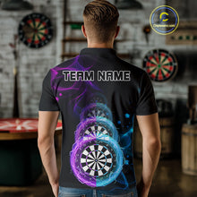 Load image into Gallery viewer, Smoke Thunder Dartboards Men's Darts Shirt Custom Name &amp; Team | Opt1 - Purple Turquoise NYN0662