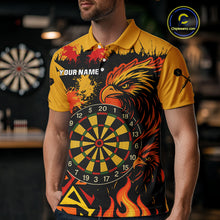 Load image into Gallery viewer, Custom Black And Yellow Flaming Eagle Darts Shirt For Men Outfits Grunge Dart Jersey NYN0399