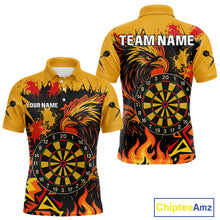 Load image into Gallery viewer, Custom Black And Yellow Flaming Eagle Darts Shirt For Men Outfits Grunge Dart Jersey NYN0399