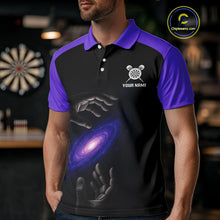 Load image into Gallery viewer, Masterful Hand Galaxy Men's Darts Shirt - Custom Name Cosmic Dartboard Jersey NYN0407