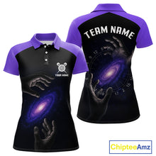 Load image into Gallery viewer, Masterful Hand Galaxy Wiomen's Darts Shirt - Custom Name Cosmic Dartboard Jersey NYN0407