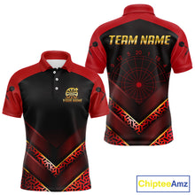 Load image into Gallery viewer, Black &amp; Red Geometric Men's Dart Shirt - Custom Name Shirt For Dart Players NYN0411