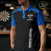 Load image into Gallery viewer, Navy Lightning US Map Dartboard Men's Darts Shirt - Custom Name For Dart Players NYN0415