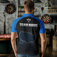 Load image into Gallery viewer, Navy Lightning US Map Dartboard Men's Darts Shirt - Custom Name For Dart Players NYN0415