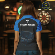 Load image into Gallery viewer, Navy Lightning US Map Dartboard Women's Darts Shirt - Custom Name For Dart Players NYN0415