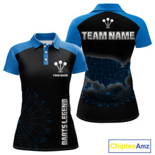 Load image into Gallery viewer, Navy Lightning US Map Dartboard Women's Darts Shirt - Custom Name For Dart Players NYN0415