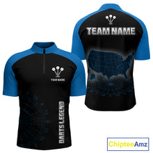 Load image into Gallery viewer, Navy Lightning US Map Dartboard Men's Darts Shirt - Custom Name For Dart Players NYN0415