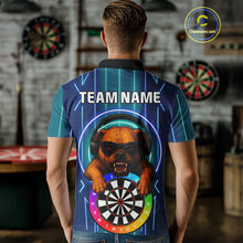 Load image into Gallery viewer, Darts &amp; Cool Bulldog Tech Neon Men's Darts Shirt - Custom Name For Dart Players NYN0418