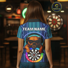 Load image into Gallery viewer, Darts &amp; Cool Bulldog Tech Neon Women's Darts Shirt - Custom Name For Dart Players NYN0418