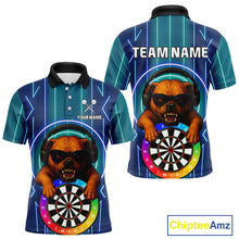 Load image into Gallery viewer, Darts &amp; Cool Bulldog Tech Neon Men's Darts Shirt - Custom Name For Dart Players NYN0418