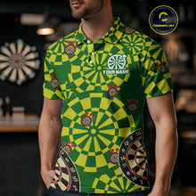 Load image into Gallery viewer, Multi Color Dartboard &amp; Dart Arrows Men's Darts Shirt - Custom Name For Darts Jersey NYN0425