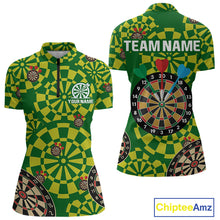 Load image into Gallery viewer, Multi Color Dartboard &amp; Dart Arrows Women's Darts Shirt - Custom Name For Darts Jersey NYN0425