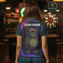 Load image into Gallery viewer, Lightning Cat Tech Neon Dartboard Women's Darts Shirt - Custom Name For Darts Jersey NYN0429