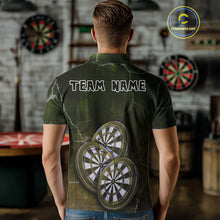 Load image into Gallery viewer, Triple Dartboards Custom Grunge Darts Team Shirt For Men | Opt2 - Yellow Green NYN0679