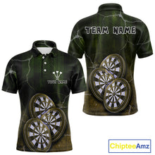 Load image into Gallery viewer, Triple Dartboards Custom Grunge Darts Team Shirt For Men | Opt2 - Yellow Green NYN0679