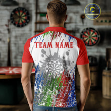 Load image into Gallery viewer, Dartboard Colorful Splashed Men's Darts Shirt - Custom Name For Players | Opt1 - Red NYN0683