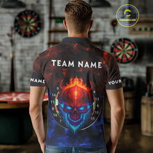 Load image into Gallery viewer, Flame Skull Dartboard Men's Darts Polo Shirt - Custom Name For Players NYN0745