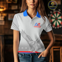 Load image into Gallery viewer, Light Eagle Dartboard Women's Darts Polo Shirt - Custom Name For Darts Jersey NYN0760