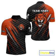 Load image into Gallery viewer, Lion Dart Arrows Grunge Style Custom Orange Dart Shirt For Men, Dart Team Jerseys NYN0101