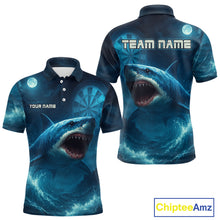 Load image into Gallery viewer, Custom Cobalt Shark Dartboard Darts Polo Shirt For Men Darts Tournament Team Jersey NYN0965