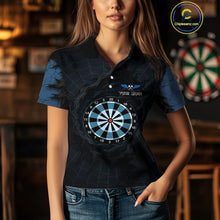 Load image into Gallery viewer, Dark Spiral Web Dartboards Women's Darts Team Shirt - Custom Name For Darts Jersey NYN0496
