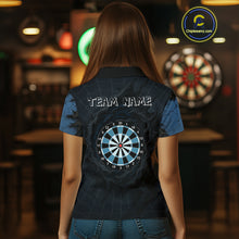 Load image into Gallery viewer, Dark Spiral Web Dartboards Women's Darts Team Shirt - Custom Name For Darts Jersey NYN0496