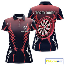 Load image into Gallery viewer, Women’s Custom Dart Shirt, Red-To-Black Color With Lightning Dartboard Dart Jersey NYN0247