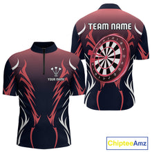 Load image into Gallery viewer, Men’s Custom Dart Shirt, Red-To-Black Color With Lightning Dartboard Dart Jersey NYN0247