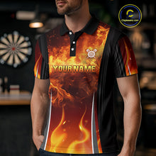 Load image into Gallery viewer, Flaming Hand Holding Dart Arrow Men's Darts Shirt - Custom Name For Darts Jersey NYN0546
