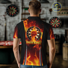 Load image into Gallery viewer, Flaming Hand Holding Dart Arrow Men's Darts Shirt - Custom Name For Darts Jersey NYN0546