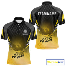 Load image into Gallery viewer, Men’s Darts Shirt With Phoenix And Yellow Halftone Pattern, Custom Name Option NYN0303