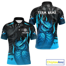 Load image into Gallery viewer, Men’s Darts Shirt With Navy Owl And Grunge Dartboard, Custom Name Option NYN0305