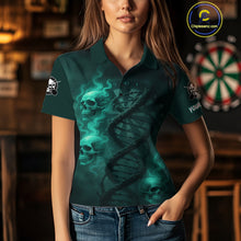 Load image into Gallery viewer, Darts - It's Is In My DNA Personalized Turquoise Dart Shirt For Women Skull Dartboard Dart Team Shirts NYN1124