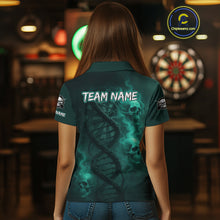 Load image into Gallery viewer, Darts - It's Is In My DNA Personalized Turquoise Dart Shirt For Women Skull Dartboard Dart Team Shirts NYN1124