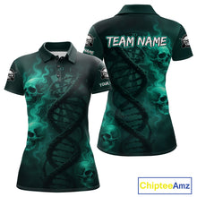 Load image into Gallery viewer, Darts - It's Is In My DNA Personalized Turquoise Dart Shirt For Women Skull Dartboard Dart Team Shirts NYN1124