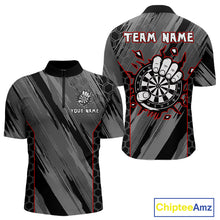 Load image into Gallery viewer, Men’s Custom Darts Shirt - Cracked Dartboard In Grip | Name Personalization NYN0318