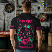 Load image into Gallery viewer, Flaming Rabbit &amp; Pink Dartboard Darts Shirt For Men - Custom Name &amp; Team Jersey NYN0593