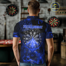 Load image into Gallery viewer, US Flag &amp; Skull Custom Patriotic Blue Dart Polo Shirts For Men, Dart Team Jerseys NYN0787
