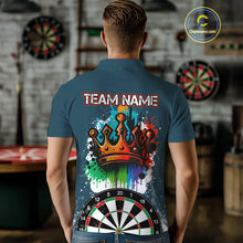Load image into Gallery viewer, Colorful Dripping Crown Darts Grunge Darts Shirt For Men - Custom Name &amp; Team NYN0600