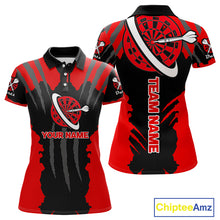 Load image into Gallery viewer, Red Darts Shirt With Claw Mark Design - Custom Team &amp; Name Shirt For Women NYN0339