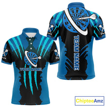 Load image into Gallery viewer, Blue Darts Shirt With Claw Mark Design – Custom Team &amp; Name Shirt For Women NYN0340