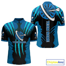 Load image into Gallery viewer, Blue Darts Shirt With Claw Mark Design – Custom Team &amp; Name Shirt For Women NYN0340