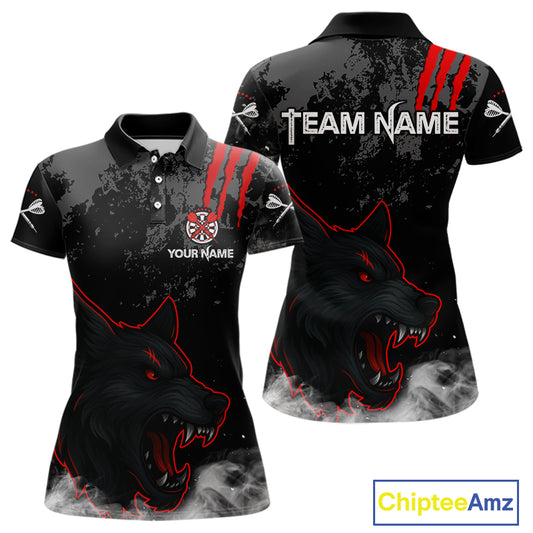 Black Darts Wolf Shirt Grunge Pattern For Women - Custom Team & Player Name NYN0353