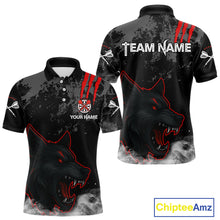 Load image into Gallery viewer, Black Darts Wolf Shirt Grunge Pattern For Men - Custom Team &amp; Player Name NYN0353