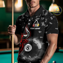 Load image into Gallery viewer, Grey Smokes Ball 8 Pool Billiard Shirts For Men Custom Funny Bull Billiard Team Jerseys NYN2297