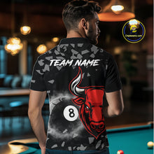 Load image into Gallery viewer, Grey Smokes Ball 8 Pool Billiard Shirts For Men Custom Funny Bull Billiard Team Jerseys NYN2297
